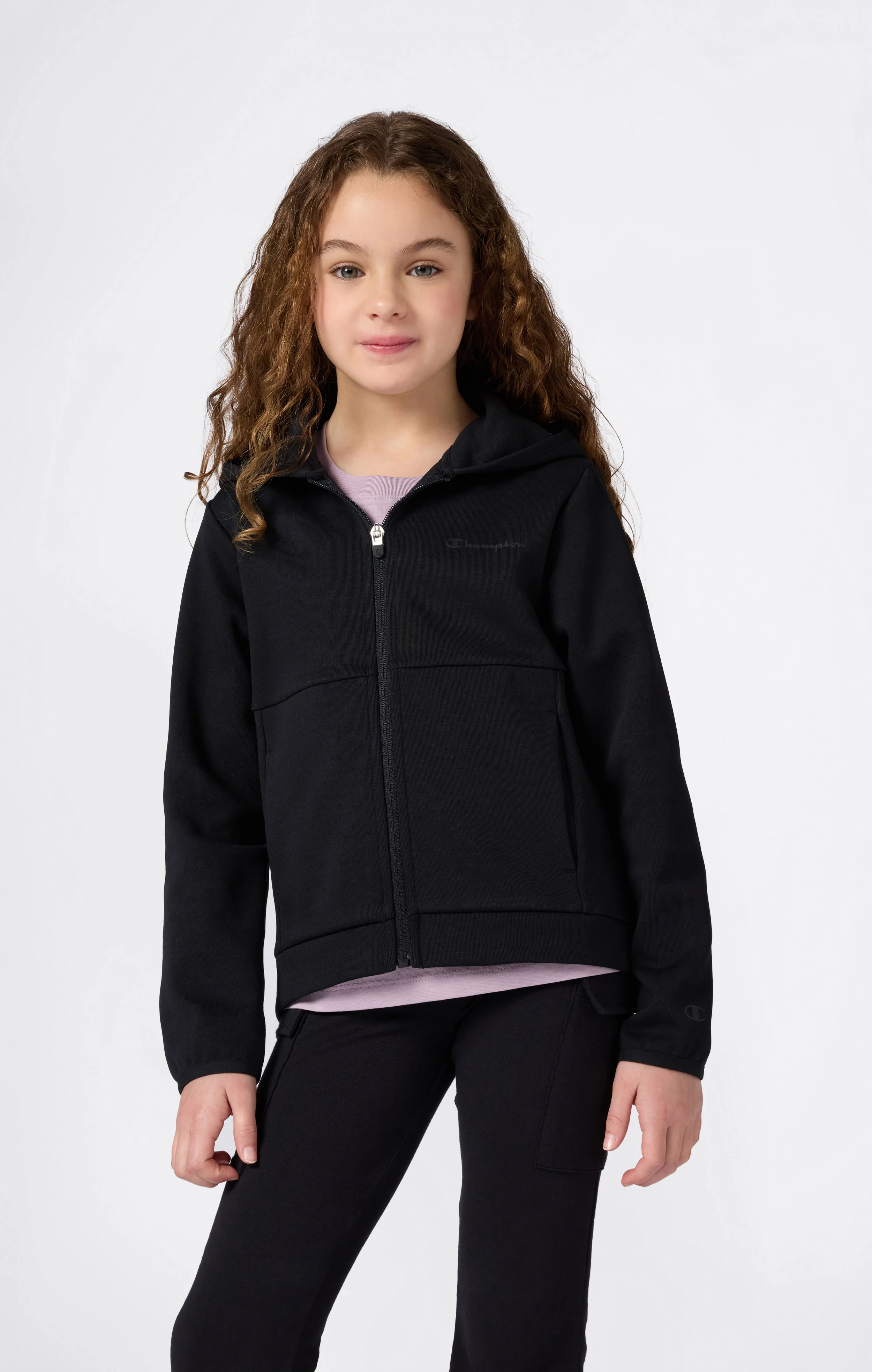 Girls' X Pro Interlock Full Zip Hoodie Sweatshirt C-Tech - Image 3
