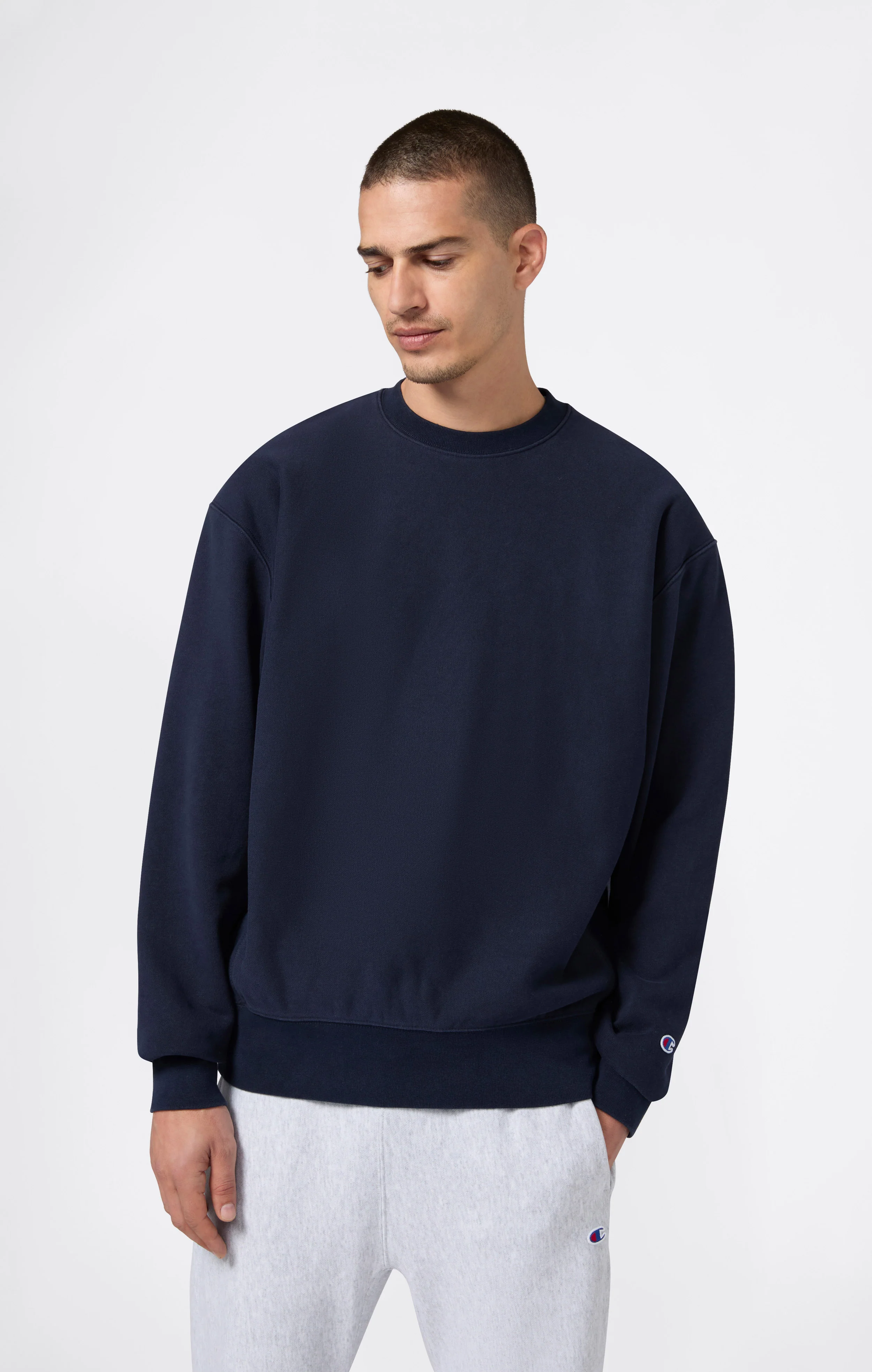 Men’s Lightweight Crewneck Sweatshirt Reverse Weave - Image 3