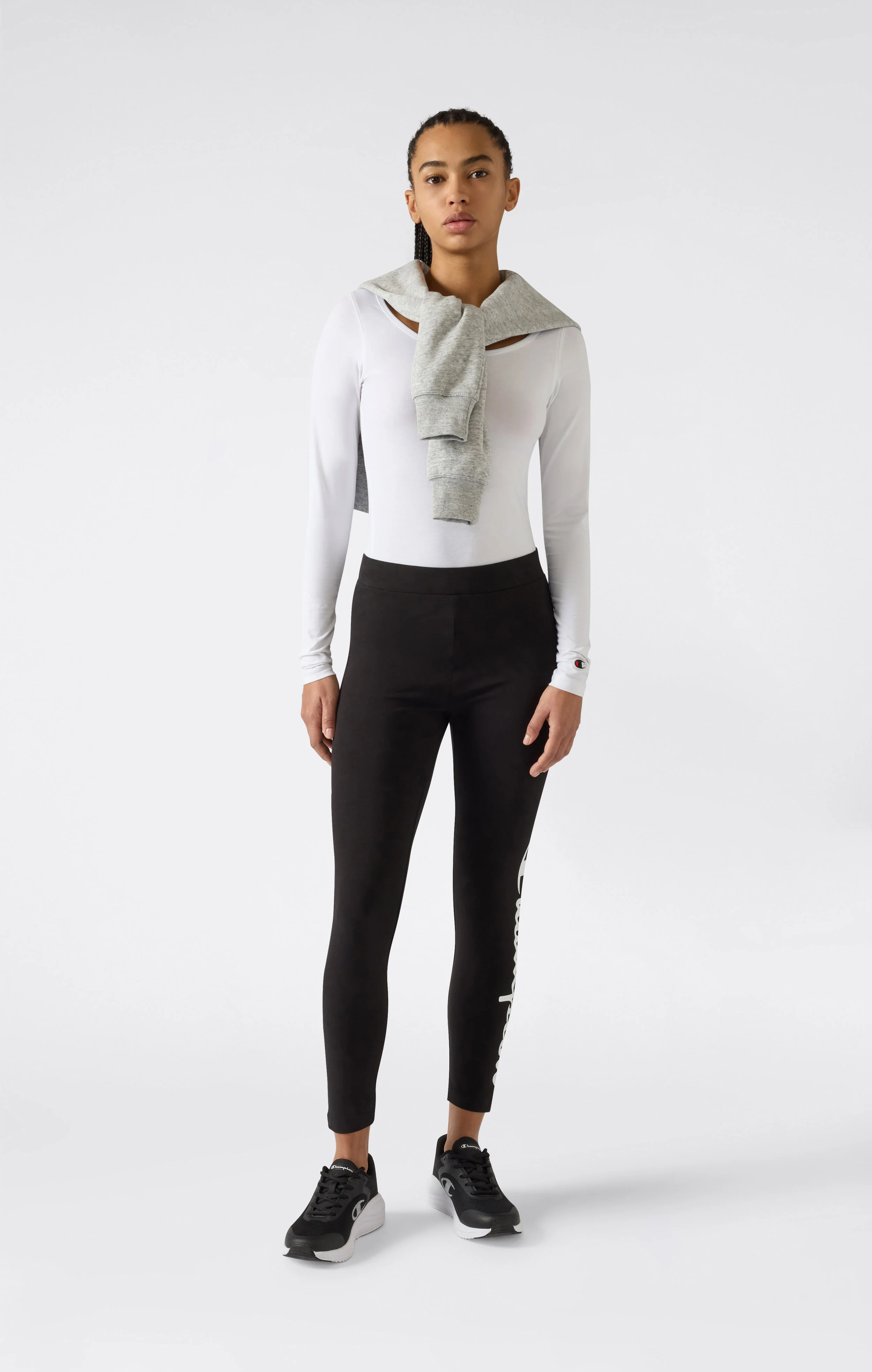 Women's Crop Leggings Script Logo - Image 4