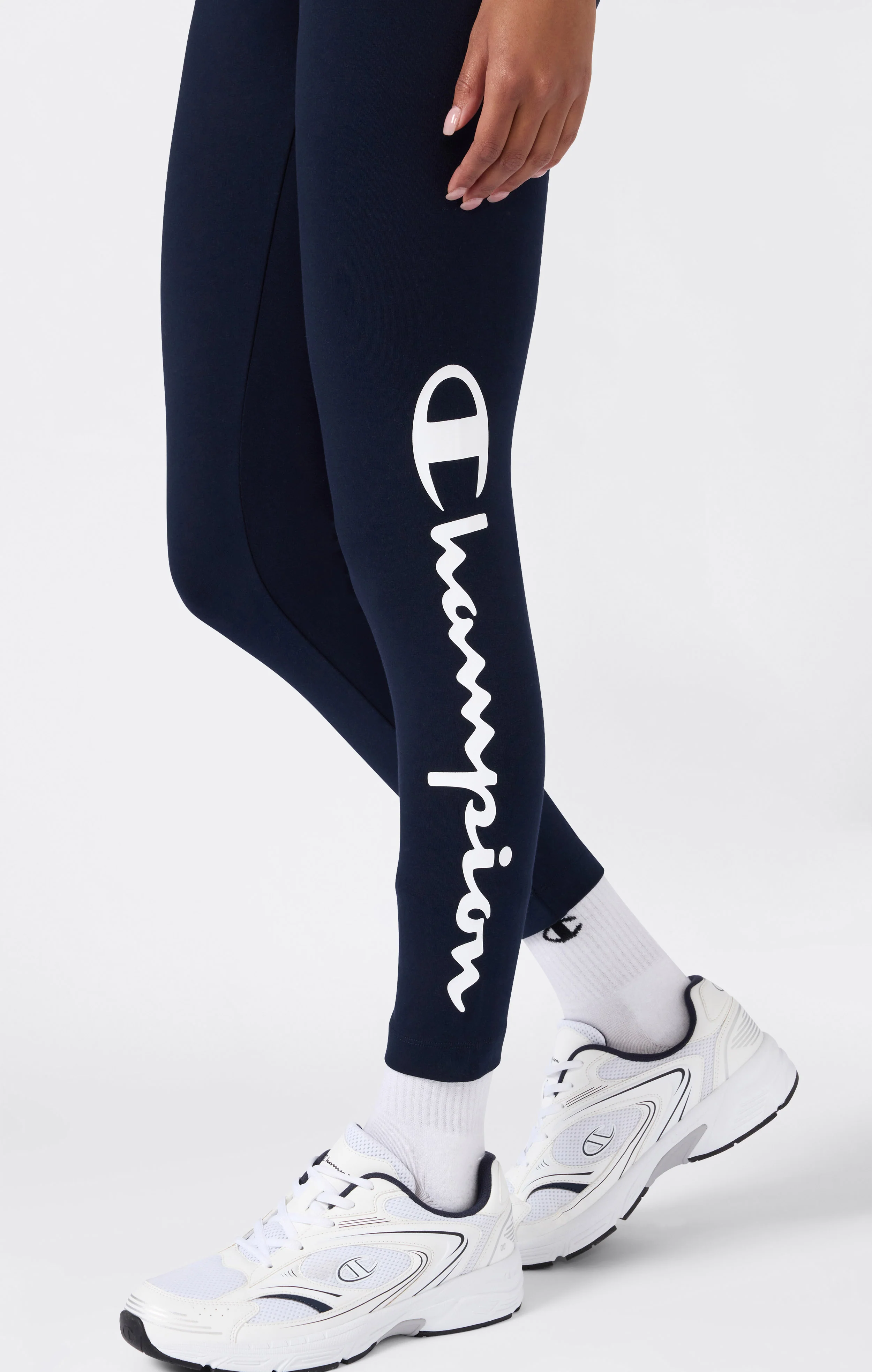 Women's Crop Leggings Script Logo - Image 3